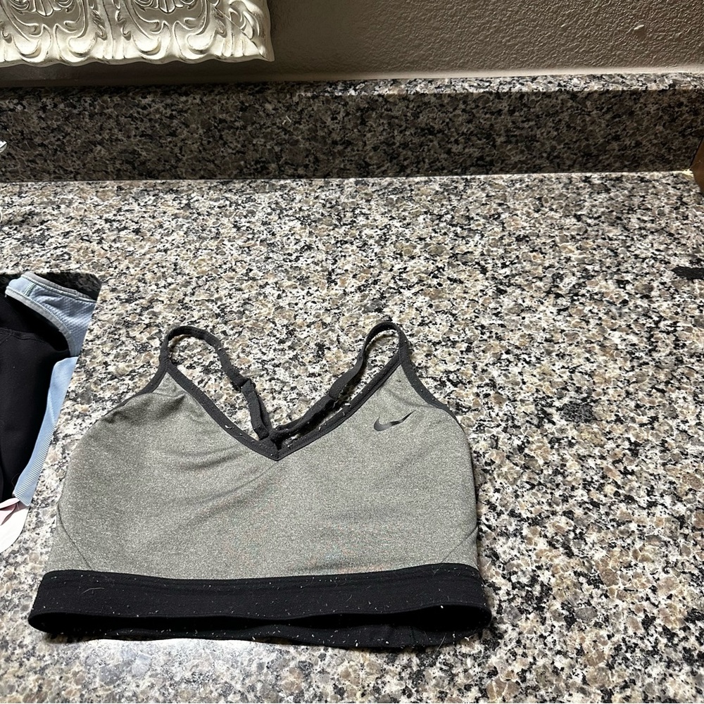 Nike Women's Black and Gray Sports Bra